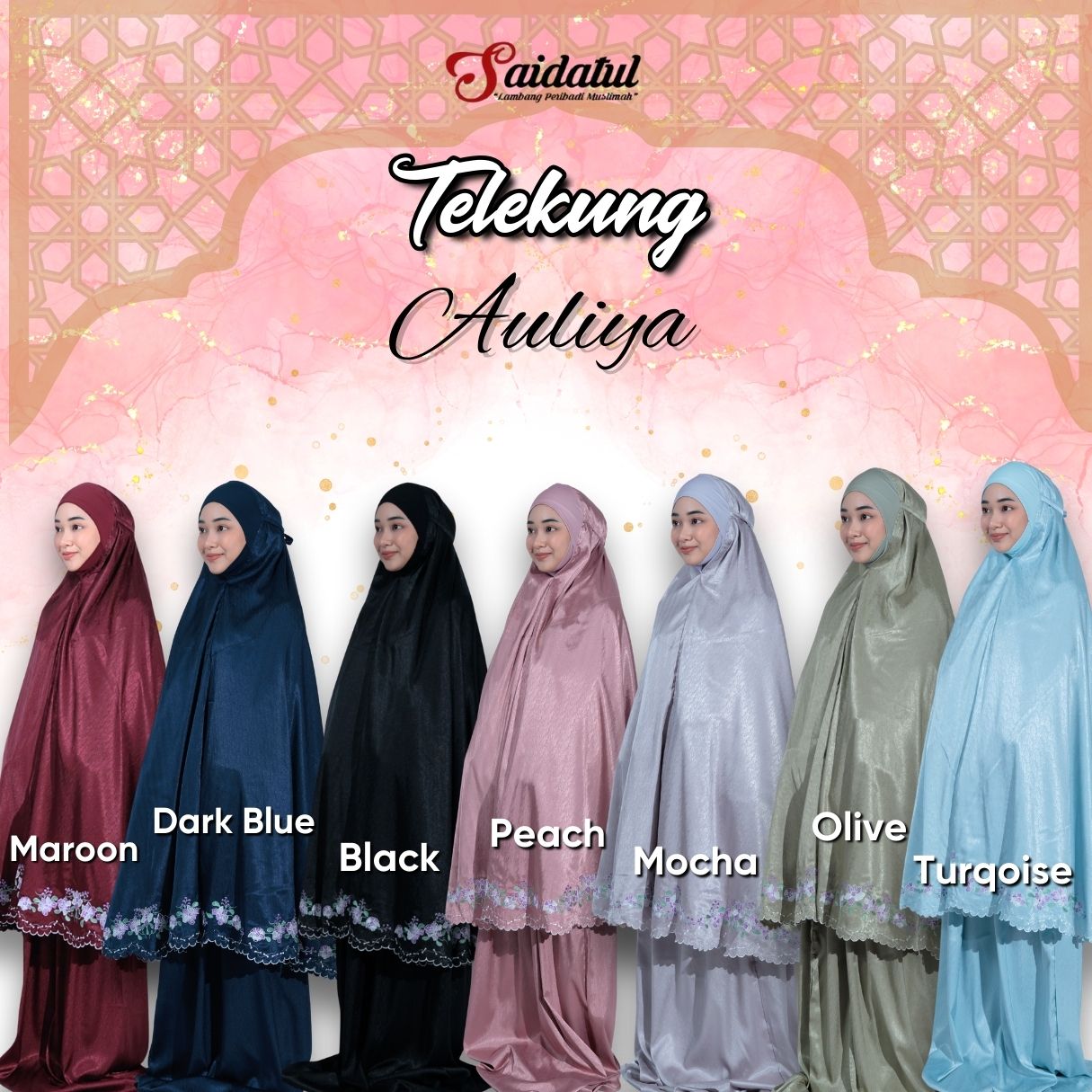 Telekung Premium Auliya Bersulam