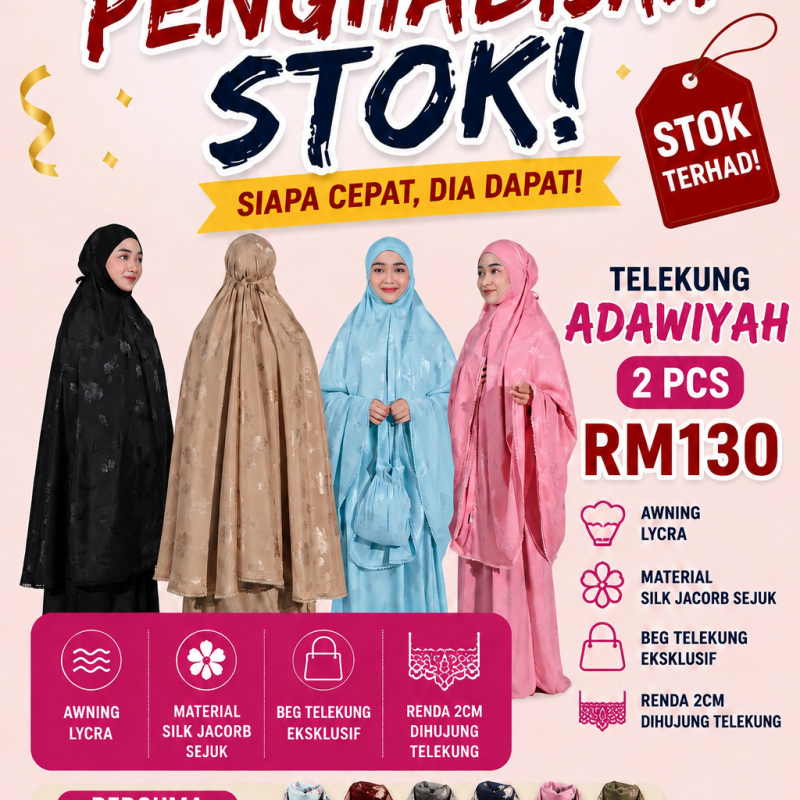Telekung Adawiyah (Jualan Penghabisan Stok)